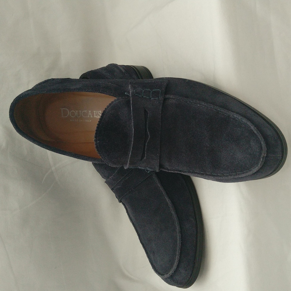Doucal's Penny-slot suede slip on loafer dress shoes men's Sz 42 made in Italy - Picture 2 of 15
